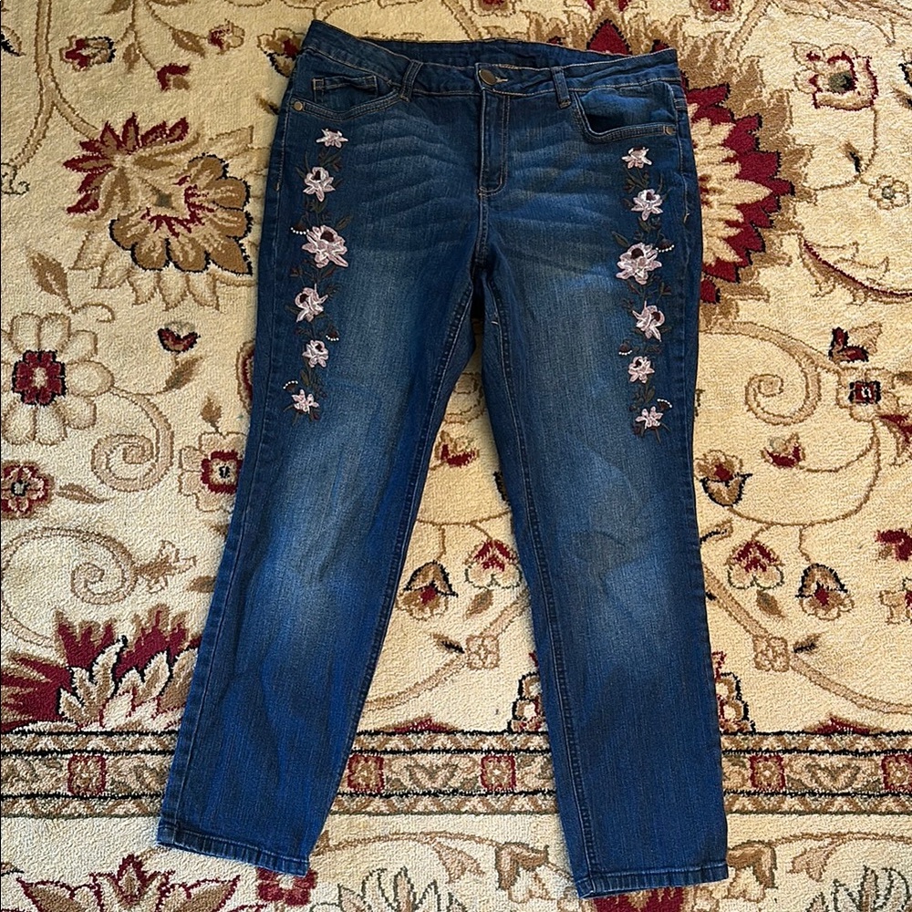 C&B Floral Embroidered Jeans